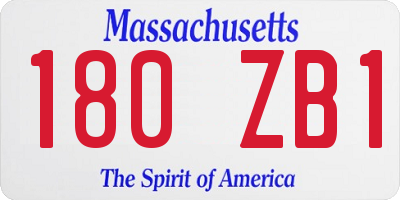 MA license plate 180ZB1