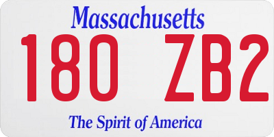 MA license plate 180ZB2