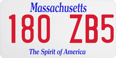 MA license plate 180ZB5
