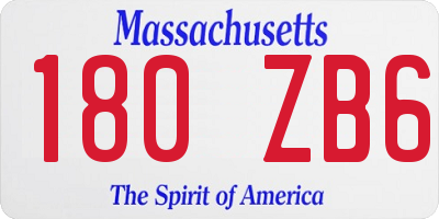 MA license plate 180ZB6