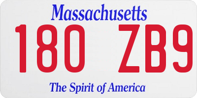 MA license plate 180ZB9