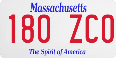 MA license plate 180ZC0