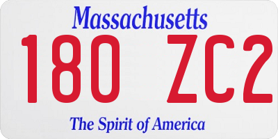 MA license plate 180ZC2