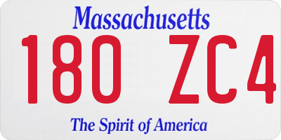 MA license plate 180ZC4