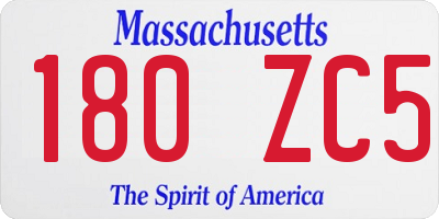 MA license plate 180ZC5
