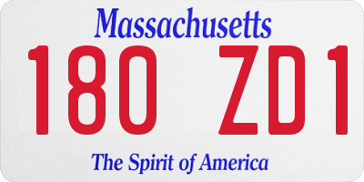 MA license plate 180ZD1