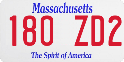 MA license plate 180ZD2