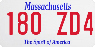MA license plate 180ZD4