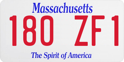 MA license plate 180ZF1
