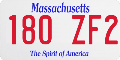 MA license plate 180ZF2