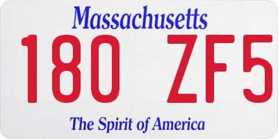 MA license plate 180ZF5