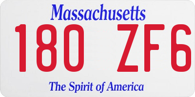 MA license plate 180ZF6