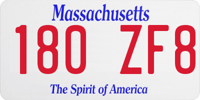 MA license plate 180ZF8