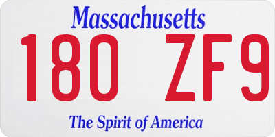 MA license plate 180ZF9