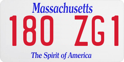 MA license plate 180ZG1