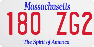 MA license plate 180ZG2