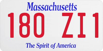 MA license plate 180ZI1