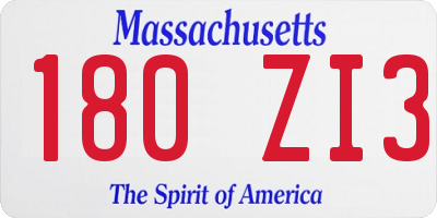 MA license plate 180ZI3
