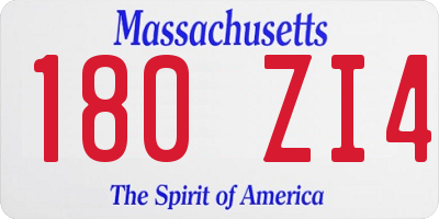 MA license plate 180ZI4
