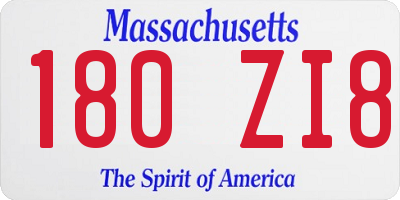 MA license plate 180ZI8