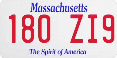 MA license plate 180ZI9