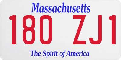 MA license plate 180ZJ1