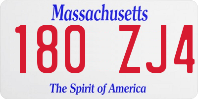 MA license plate 180ZJ4
