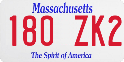 MA license plate 180ZK2