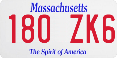 MA license plate 180ZK6