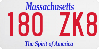 MA license plate 180ZK8