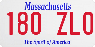 MA license plate 180ZL0