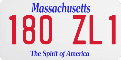 MA license plate 180ZL1