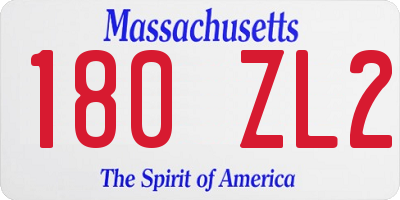 MA license plate 180ZL2