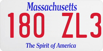 MA license plate 180ZL3