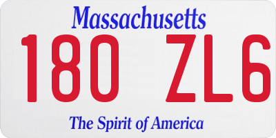 MA license plate 180ZL6