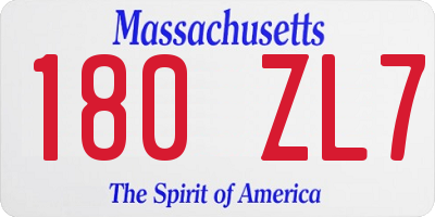 MA license plate 180ZL7