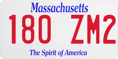 MA license plate 180ZM2