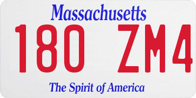 MA license plate 180ZM4