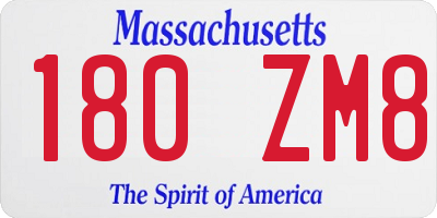 MA license plate 180ZM8