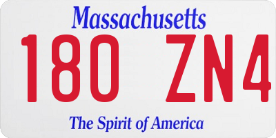 MA license plate 180ZN4