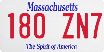 MA license plate 180ZN7