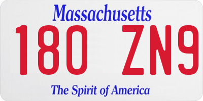 MA license plate 180ZN9