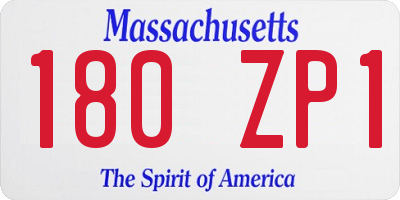 MA license plate 180ZP1