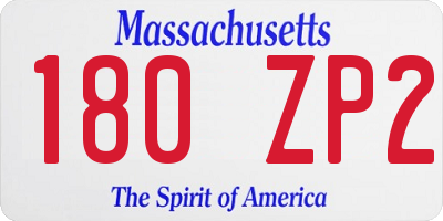 MA license plate 180ZP2
