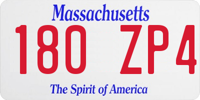 MA license plate 180ZP4