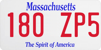 MA license plate 180ZP5