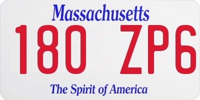 MA license plate 180ZP6