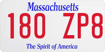 MA license plate 180ZP8