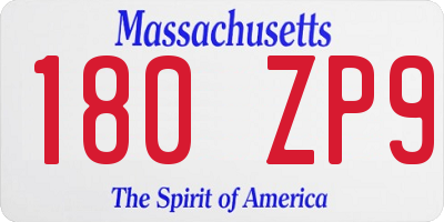 MA license plate 180ZP9