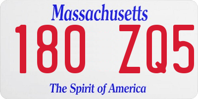 MA license plate 180ZQ5